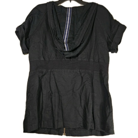 Converse Women's Black Short Sleeve Zippered Hooded Shirt Dress Skater Grunge - Picture 8 of 16